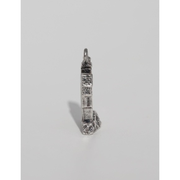 Vintage 14k Solid White Gold Lighthouse Charm Pendant - 2.17g - Picture 3 of 7